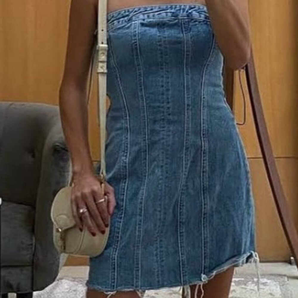 Denim mini dress